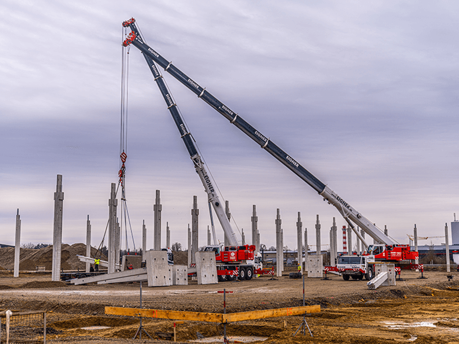 Supports for the future production halls are installed